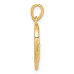 Sterling Silver Gold-tone Polished CZ Large Heart with Small Heart Pendant - Image 2