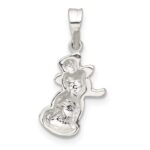 Sterling Silver Polished and Enameled Snowman Charm - Image 3