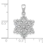 Sterling Silver Rhodium-plated Polished CZ Snowflake Pendant - Image 4