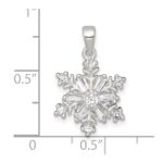 Sterling Silver Polished CZ Snowflake Pendant - Image 4