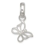Sterling Silver Polished Cut-out Butterfly Pendant - Image 3