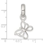 Sterling Silver Polished Cut-out Butterfly Pendant - Image 4
