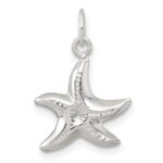 Sterling Silver Polished and Diamond-cut 3-D Starfish Charm - Image 3
