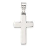 Sterling Silver Polished and Grooved Latin Cross Pendant - Image 3
