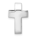 Sterling Silver Rhodium-plated Polished 3D Latin Cross Chain Slide Pendant - Image 3