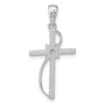 Sterling Silver Rhodium-plated Polished Fancy CZ Latin Cross Pendant - Image 3