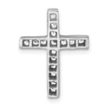 Sterling Silver Rhodium-plated Polished CZ Latin Cross Chain Slide Pendant - Image 3