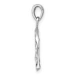 Sterling Silver Rhodium-plated Polished Reversible Gemini Twins in Circle Zodiac Pendant - Image 2