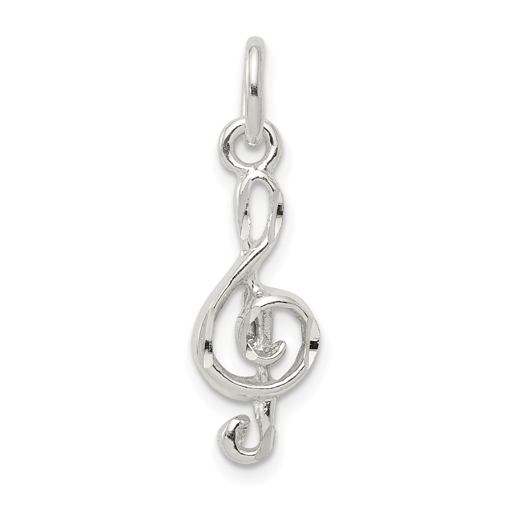 QC1617.jpg Sterling Silver Treble Clef Charm - Image 1