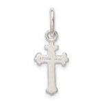 Sterling Silver Fleur De Lis Cross Charm - Image 4