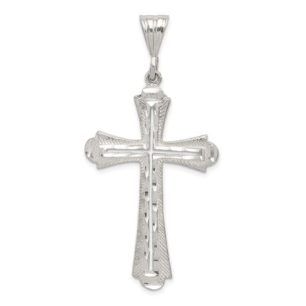 Sterling Silver Diamond-cut Cross Pendant