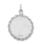Sterling Silver Rhodium-plated Merry Christmas Disc Charm - Image 3