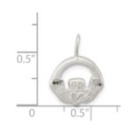 Sterling Silver Satin Claddagh Charm - Image 3