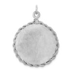 Sterling Silver Rhodium-plated 25th Anniversary Disc Charm - Image 4