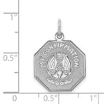 Sterling Silver Rhodium-plated My Confirmation Disc Charm - Image 3