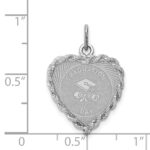 Sterling Silver Rhodium-plated Graduation Cap & Diploma Disc Charm - Image 4