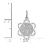 Sterling Silver Rhodium-plated Sweet Sixteen Disc Charm - Image 4