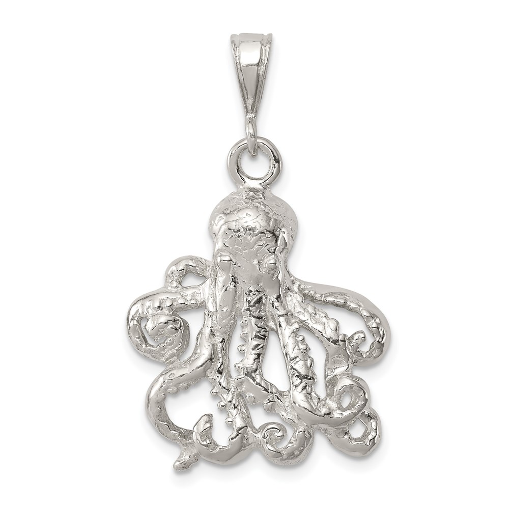 QC2534.jpg Sterling Silver Octopus Charm - Image 1