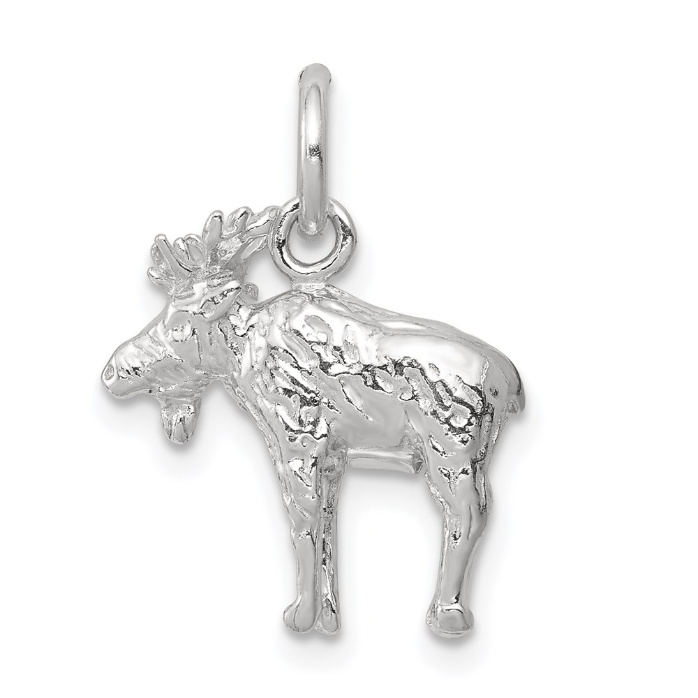 QC2582.jpg Sterling Silver 3-D Moose Charm - Image 1