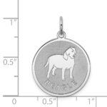 Sterling Silver Rhodium-plated Beagle Disc Charm - Image 3