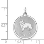 Sterling Silver Rhodium-plated Collie Disc Charm - Image 3