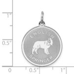 Sterling Silver Rhodium-plated English Springer Disc Charm - Image 3