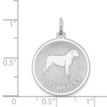 Sterling Silver Rhodium-plated Rottweiler Disc Charm - Image 3