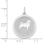 Sterling Silver Rhodium-plated Schipperke Disc Charm - Image 3