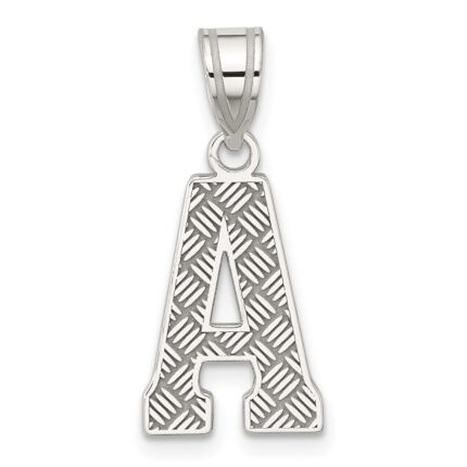 Sterling Silver Rhodium-plated Letter A Initial Pendant