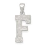 Sterling Silver Rhodium-plated Letter F Initial Pendant