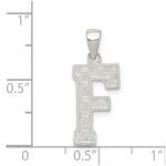 Sterling Silver Rhodium-plated Letter F Initial Pendant - Image 3
