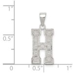 Sterling Silver Rhodium-plated Letter H Initial Pendant - Image 3
