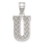 Sterling Silver Rhodium-plated Letter U Initial Pendant