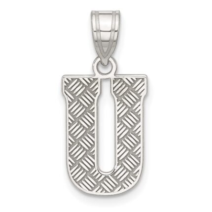 Sterling Silver Rhodium-plated Letter U Initial Pendant