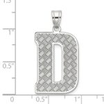 Sterling Silver Rhodium-plated Letter D Initial Pendant - Image 3