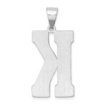 Sterling Silver Rhodium-plated Letter K Initial Pendant - Image 3