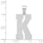 Sterling Silver Rhodium-plated Letter K Initial Pendant - Image 4