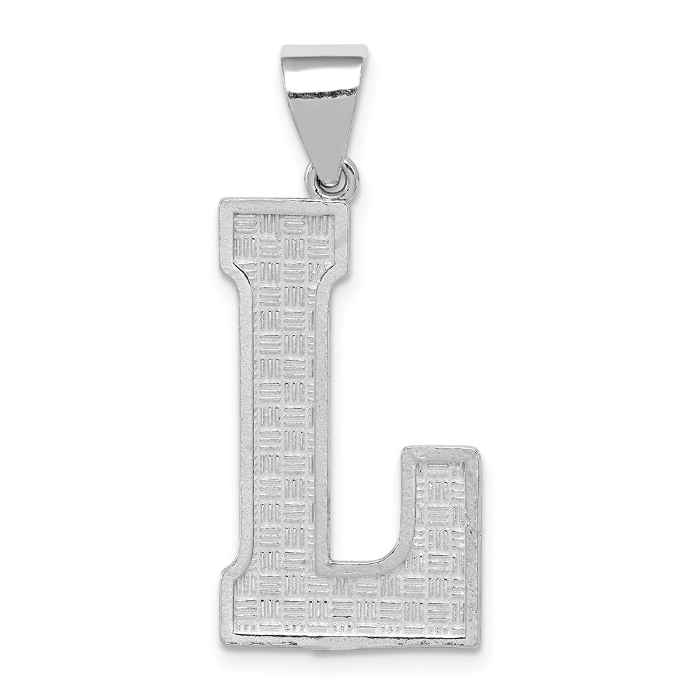 QC2766L.jpg Sterling Silver Rhodium-plated Letter L Initial Pendant - Image 1