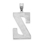 Sterling Silver Rhodium-plated Letter Z Initial Pendant - Image 3