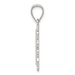 Sterling Silver Square Diamond-cut Letter I Initial Pendant - Image 2