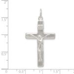 Sterling Silver Satin INRI Crucifix Pendant - Image 3