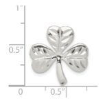 Sterling Silver Polished Diamond-cut Shamrock Chain Slide - Image 3