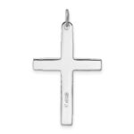 Sterling Silver Platinum-plated Enameled & Blue CZ Cross Pendant - Image 4