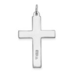 Sterling Silver Platinum-plated Red Enameled Cross Pendant - Image 4