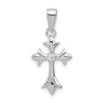 Sterling Silver Rhodium-plated CZ Cross Pendant