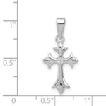 Sterling Silver Rhodium-plated CZ Cross Pendant - Image 3