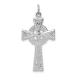 Sterling Silver Platinum-plated Celtic Cross Pendant