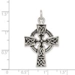 Sterling Silver Antiqued Celtic Cross Charm - Image 3