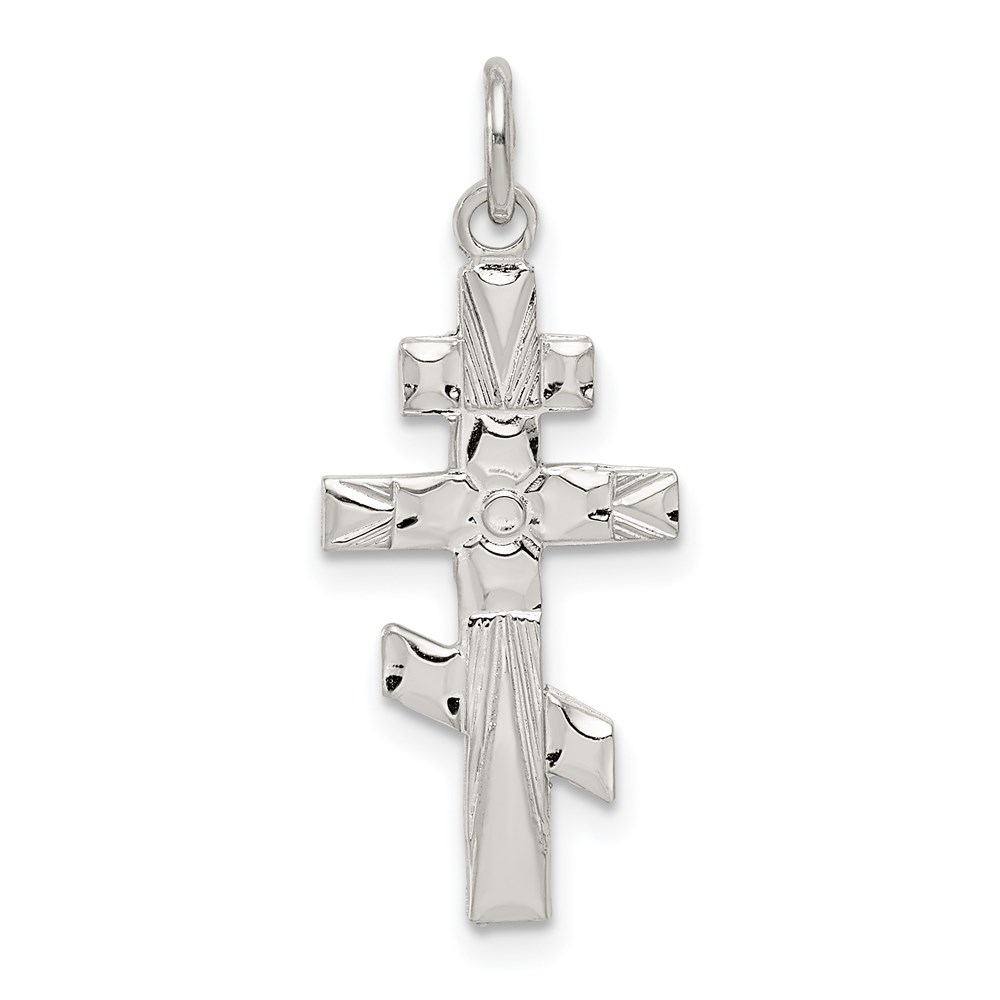QC3376.jpg Sterling Silver Eastern Orthodox Cross Charm - Image 1
