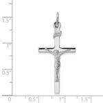 Sterling Silver Platinum-plated INRI Crucifix Pendant - Image 3